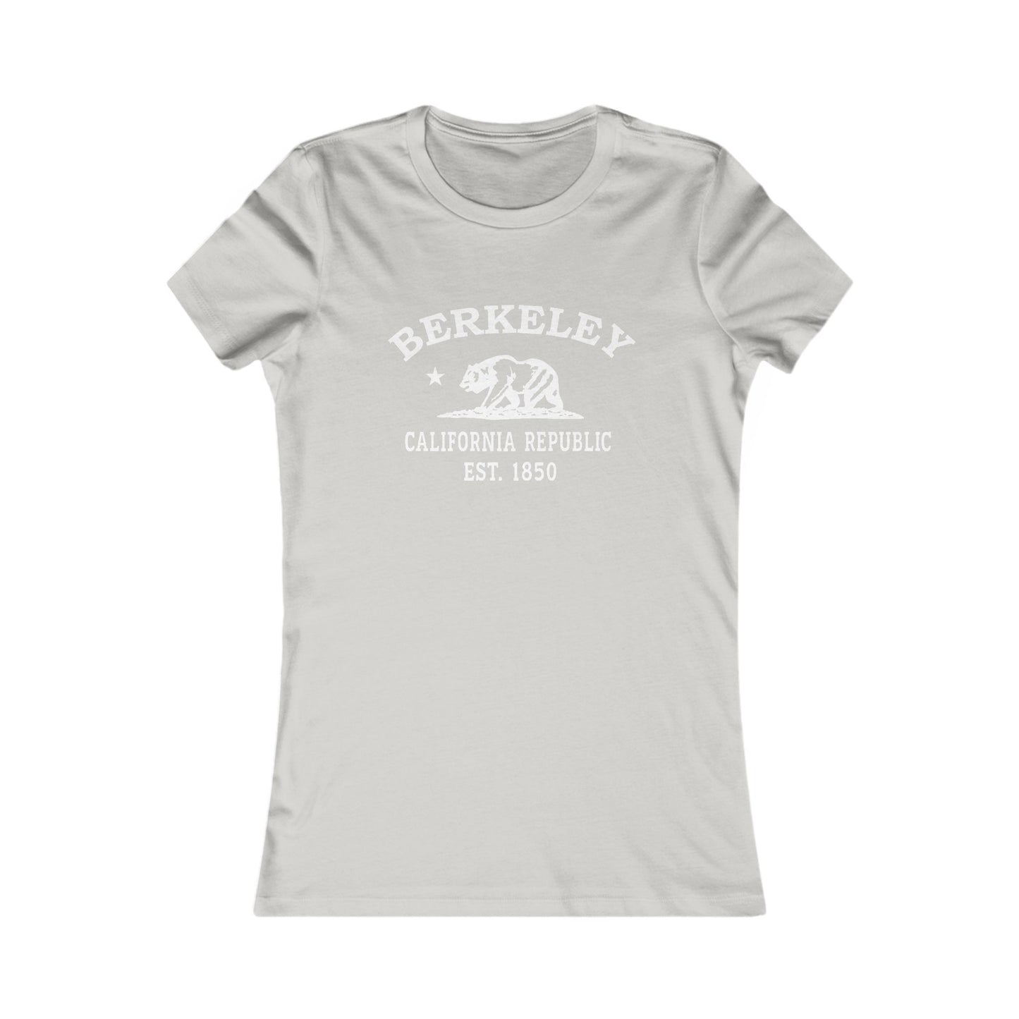 Berkeley California Vintage Retro Womens Fitted Ringspun Cotton Tee - White Logo