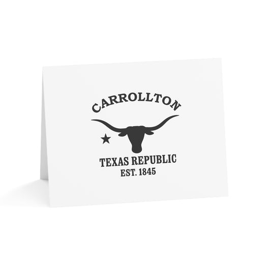 Carrollton Texas Vintage Retro Thank You Card Set - Black Logo