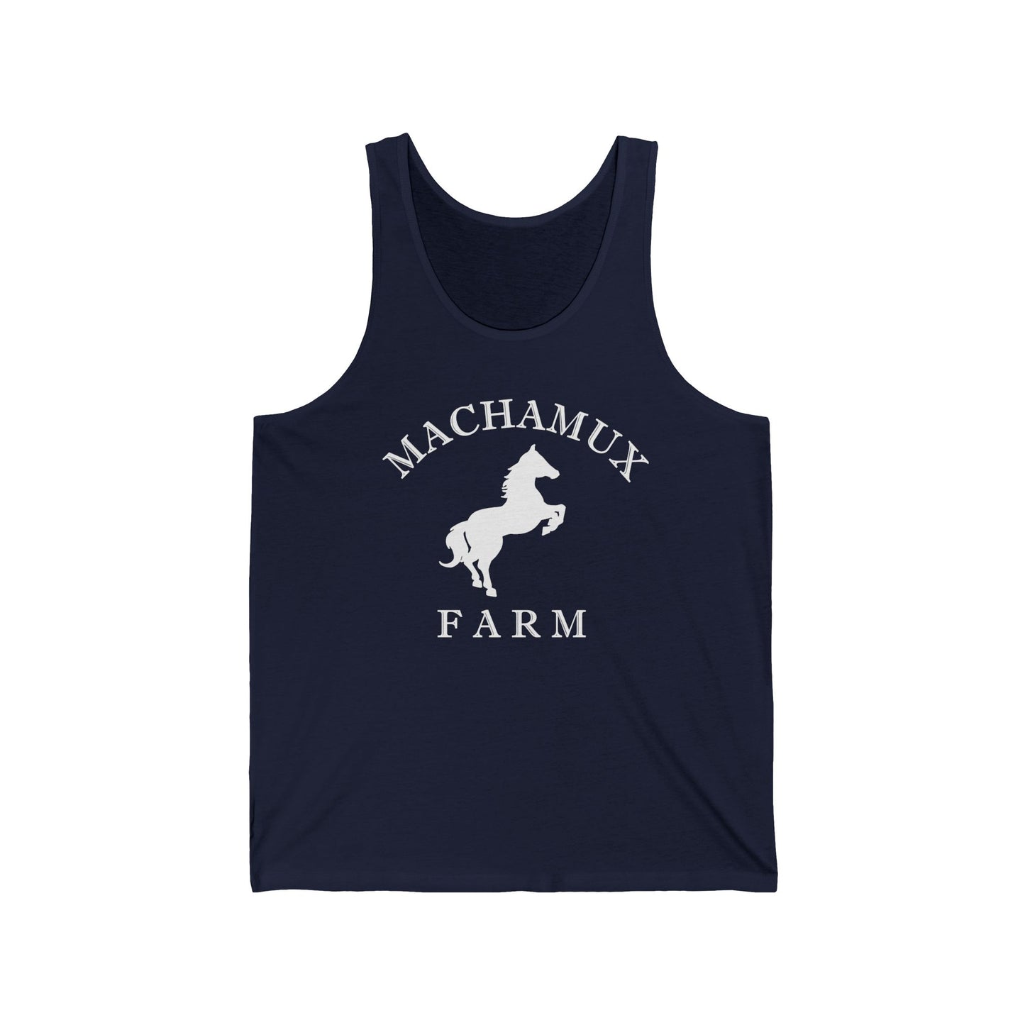 Machamux Farm Unisex Cotton Jersey Tank Top - White Logo