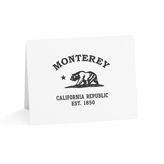 Monterey California Vintage Retro Thank You Card Set, 5.5 x 4.25 Inch Horizontal, Black Logo