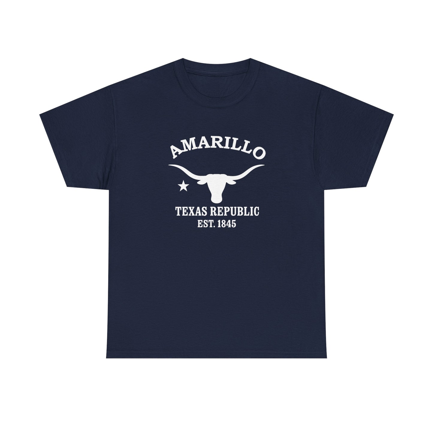 Amarillo Texas Vintage Retro Unisex Heavy Cotton Tee - White Logo