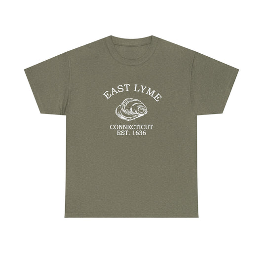 East Lyme Connecticut Vintage Retro Unisex Heavy Cotton Tee - White Logo
