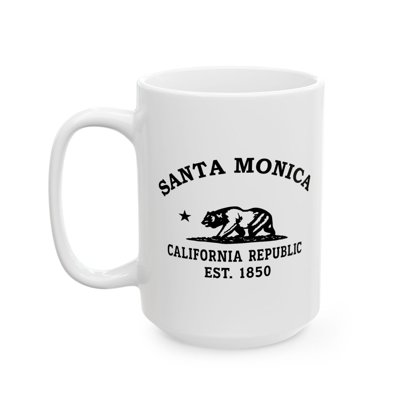 Santa Monica California Vintage Retro Ceramic Mug - Black Logo