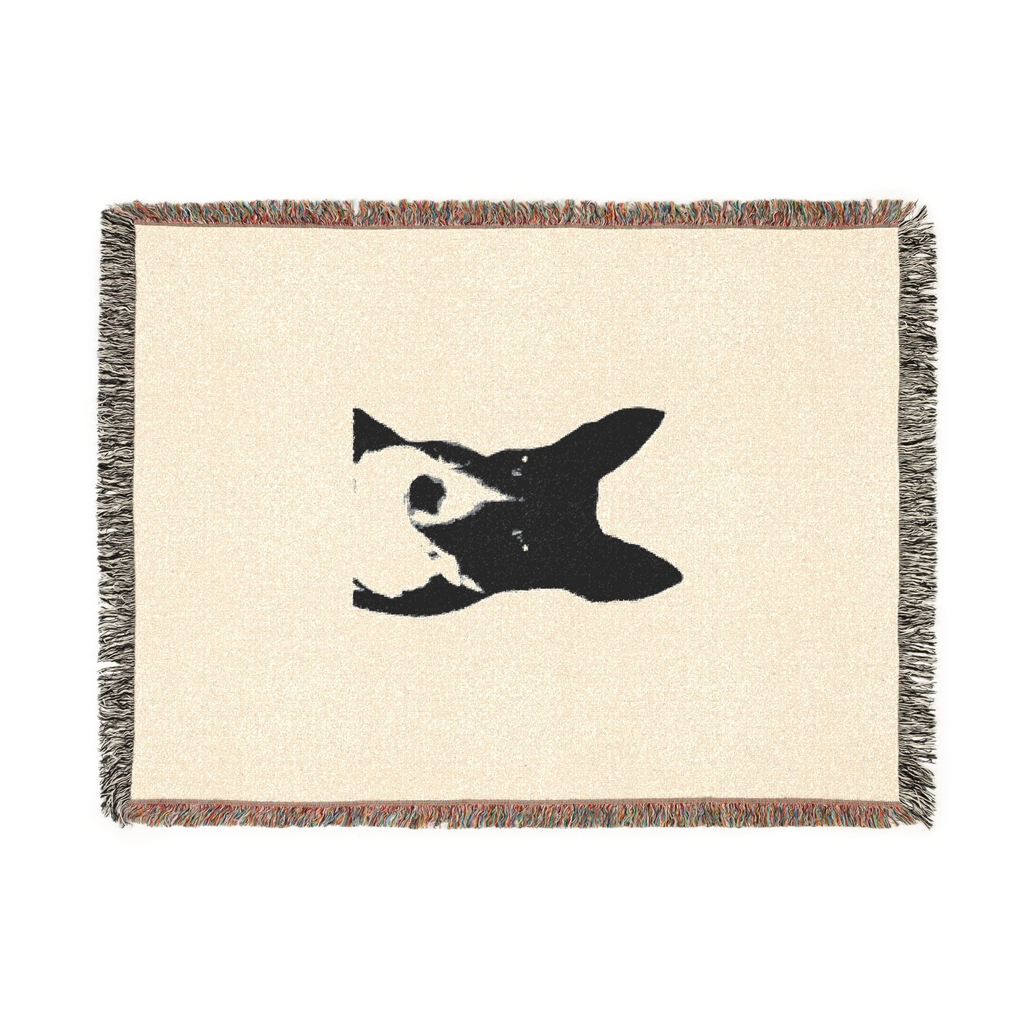 A Life Well Lived Basenji Retro Cotton Woven Blanket - Black Logo