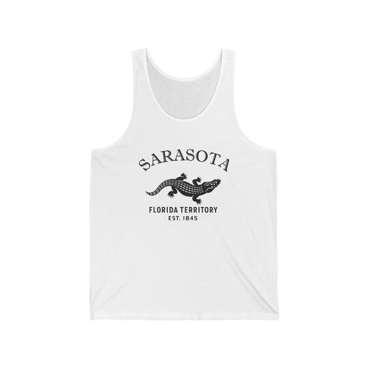 Sarasota Florida Unisex Cotton Jersey Tank Top - Black Logo