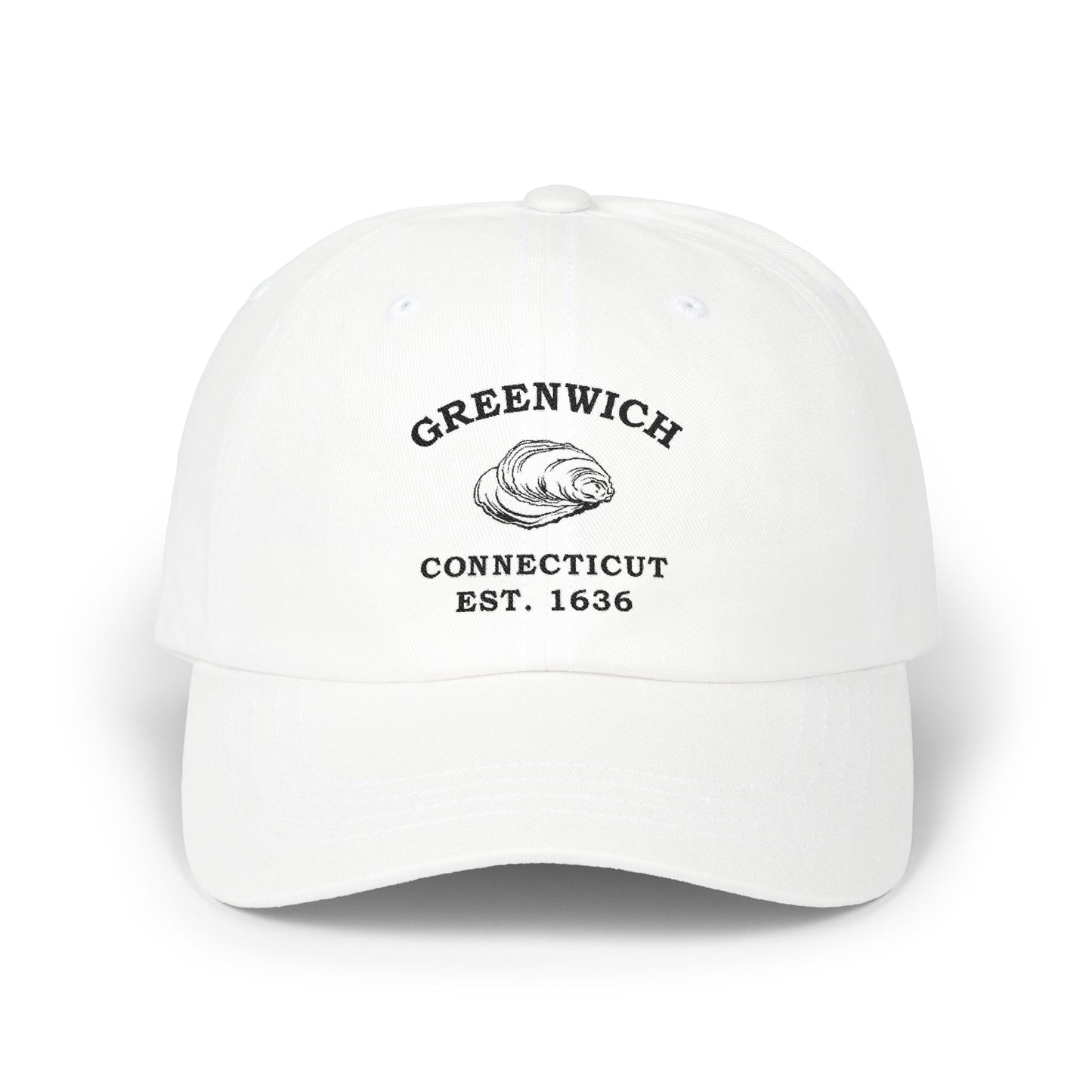 Greenwich Connecticut Classic Cotton Cap - Black Logo