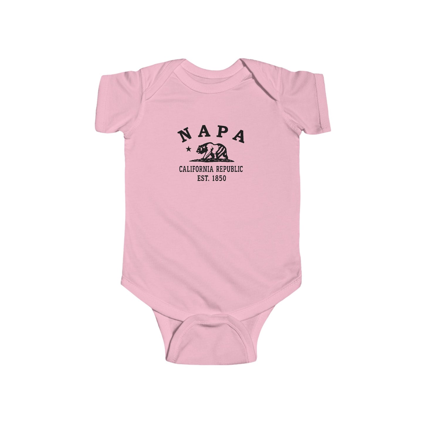 Napa California Cottton Jersey Baby Bodysuit - Black Logo