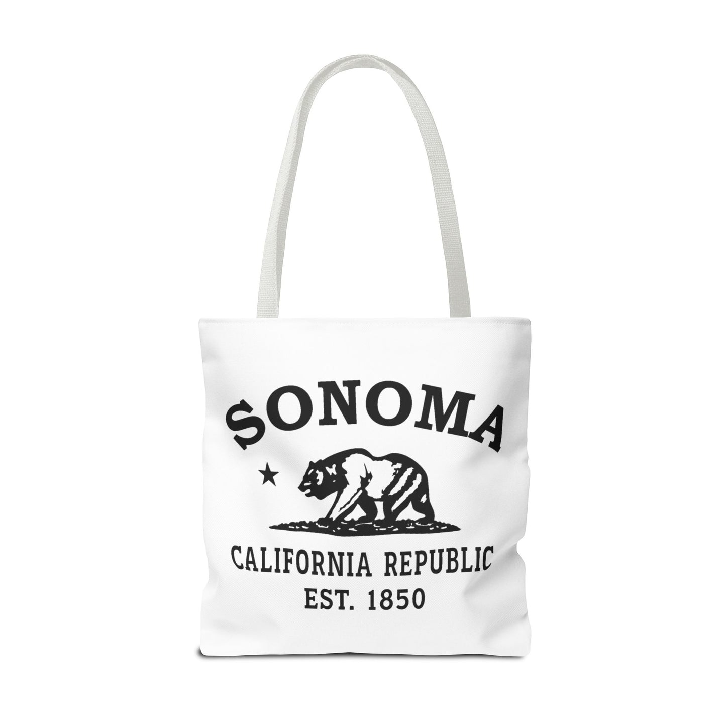 Sonoma California Vintage Retro Light Canvas Tote - Black Logo
