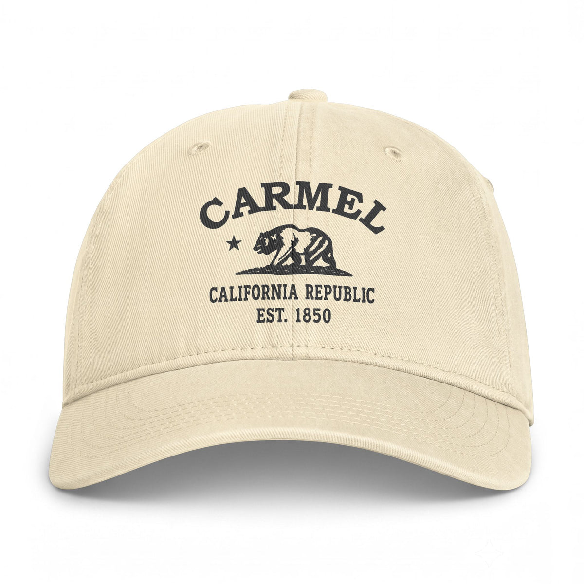 Carmel California Distressed Cotton Cap - Charcoal Print Logo
