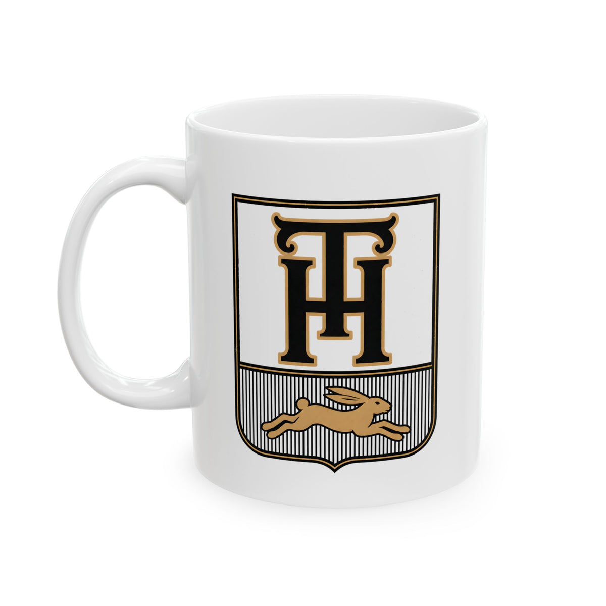 11oz Team Haas Ceramic Coffee Mug with the Leaping Hare Seal