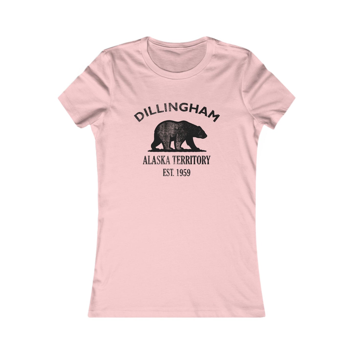 Dillingham Alaska Ringspun Cotten Fitted Vintage Retro Womens Tee - Black Logo