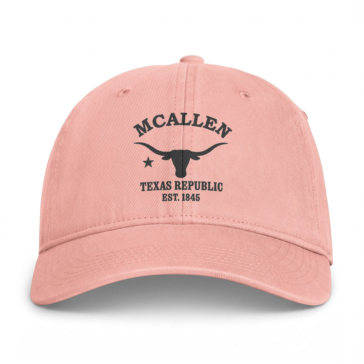 Mcallen Texas Distressed Cotton Cap - Charcoal Print Logo