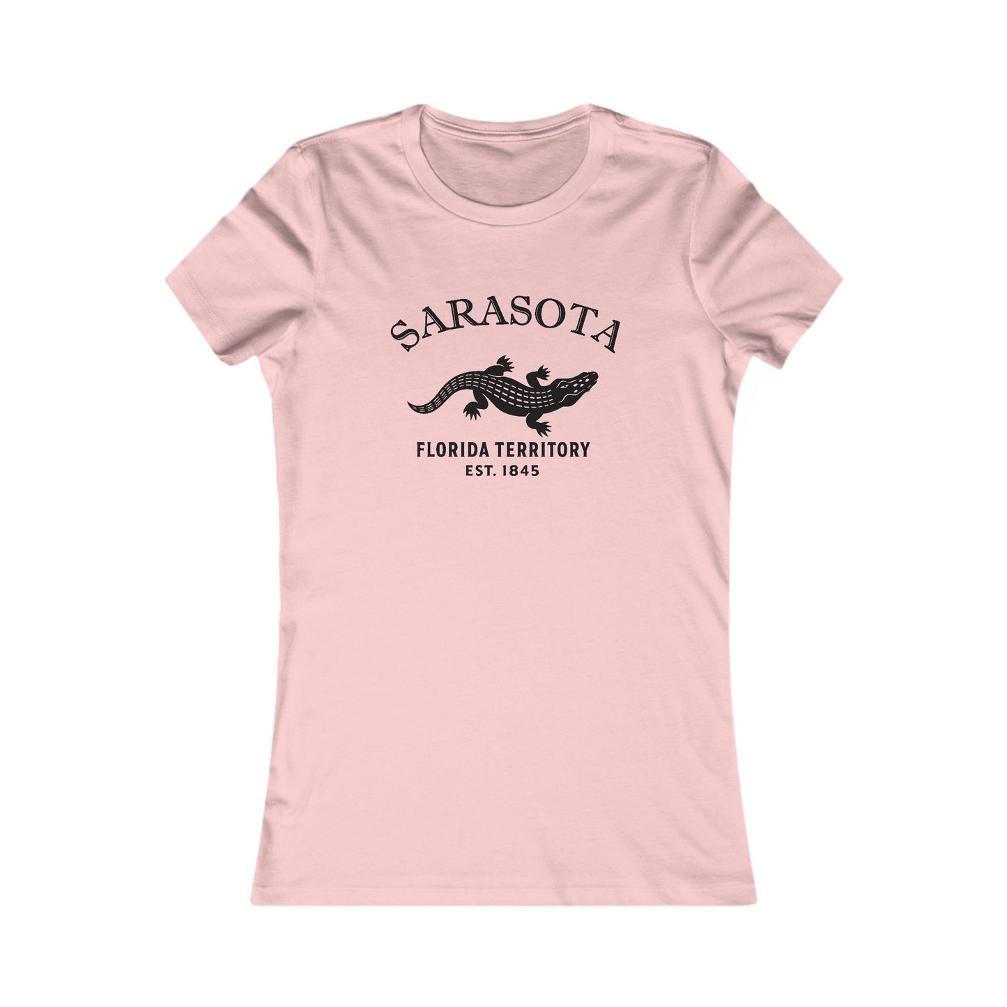Sarasota Florida Ringspun Cotten Fitted Vintage Retro Womens Tee - Black Logo