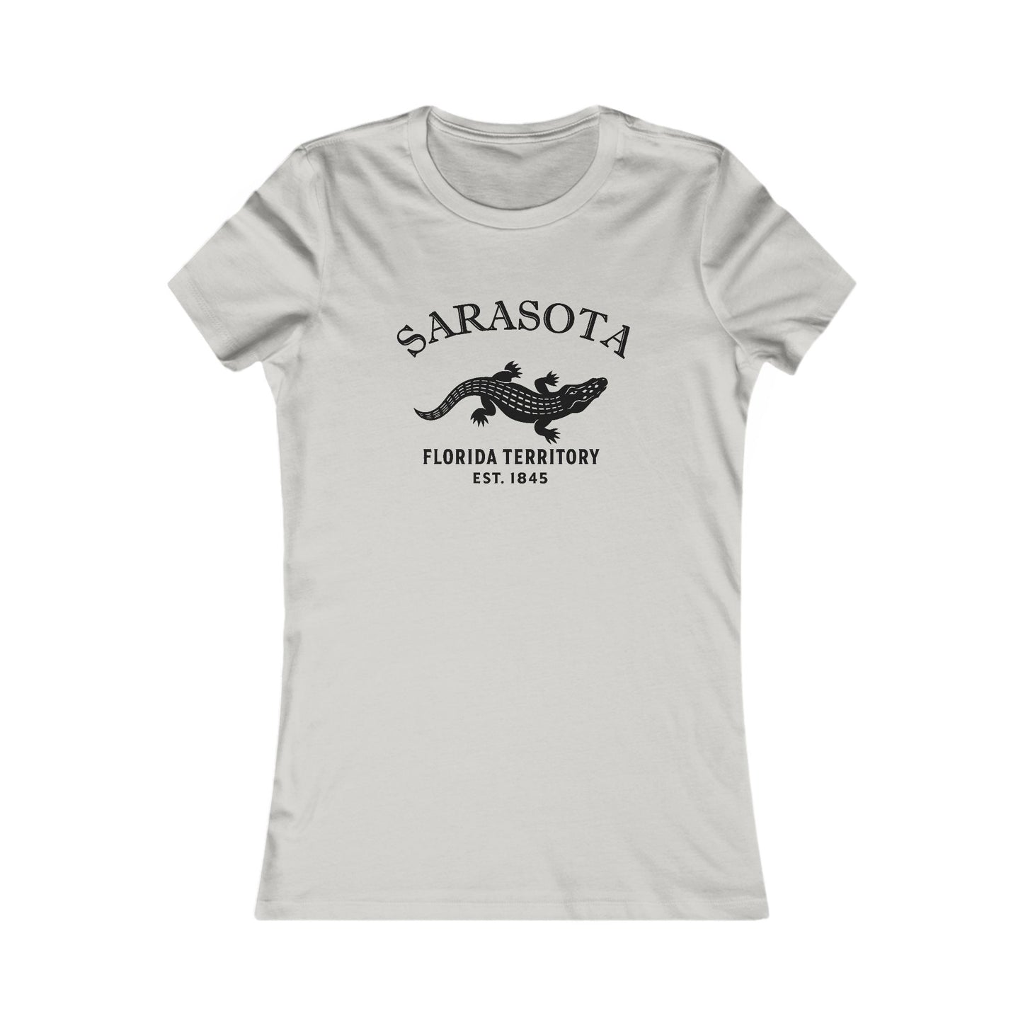 Sarasota Florida Ringspun Cotten Fitted Vintage Retro Womens Tee - Black Logo