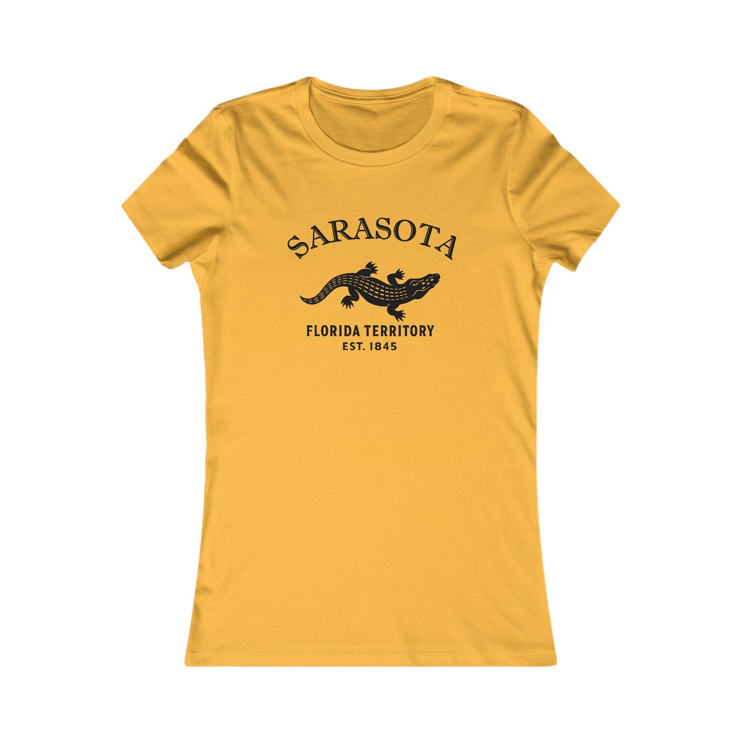 Sarasota Florida Ringspun Cotten Fitted Vintage Retro Womens Tee - Black Logo