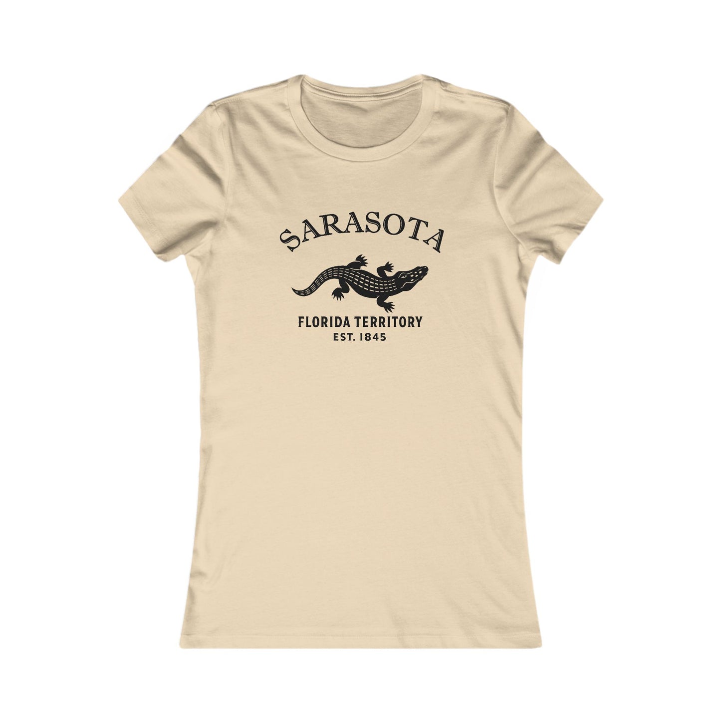 Sarasota Florida Ringspun Cotten Fitted Vintage Retro Womens Tee - Black Logo