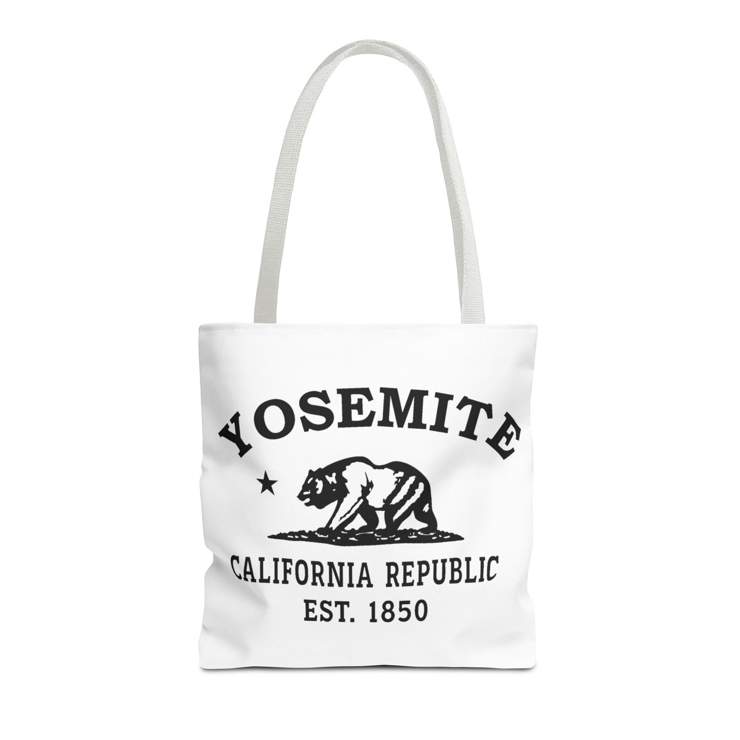 Yosemite California Vintage Retro Light Canvas Tote - Black Logo