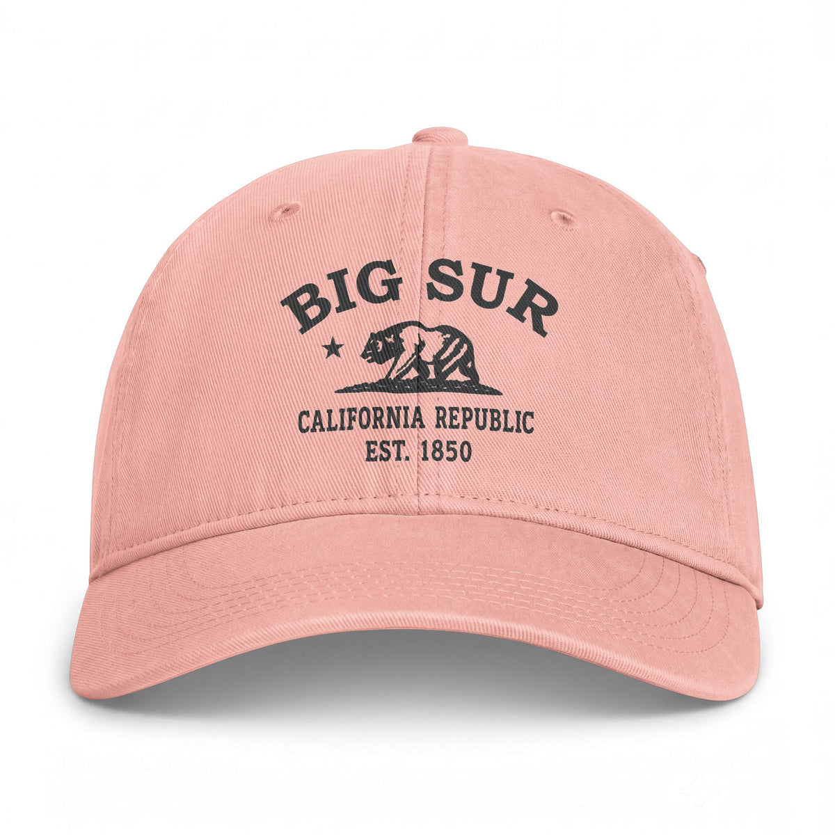Big Sur California Distressed Cotton Cap - Charcoal Print Logo