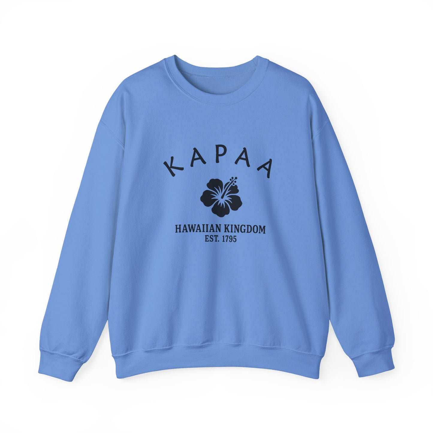 Kapaa Hawaii Vintage Retro Unisex Heavy Crewneck Sweatshirt - Black Logo