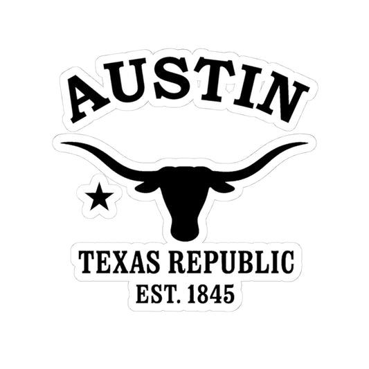 Austin Texas Vintage Retro Vinyl Sticker - Black Logo
