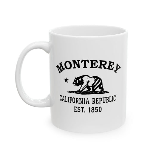 Monterey California Vintage Retro Ceramic Mug - Black Logo
