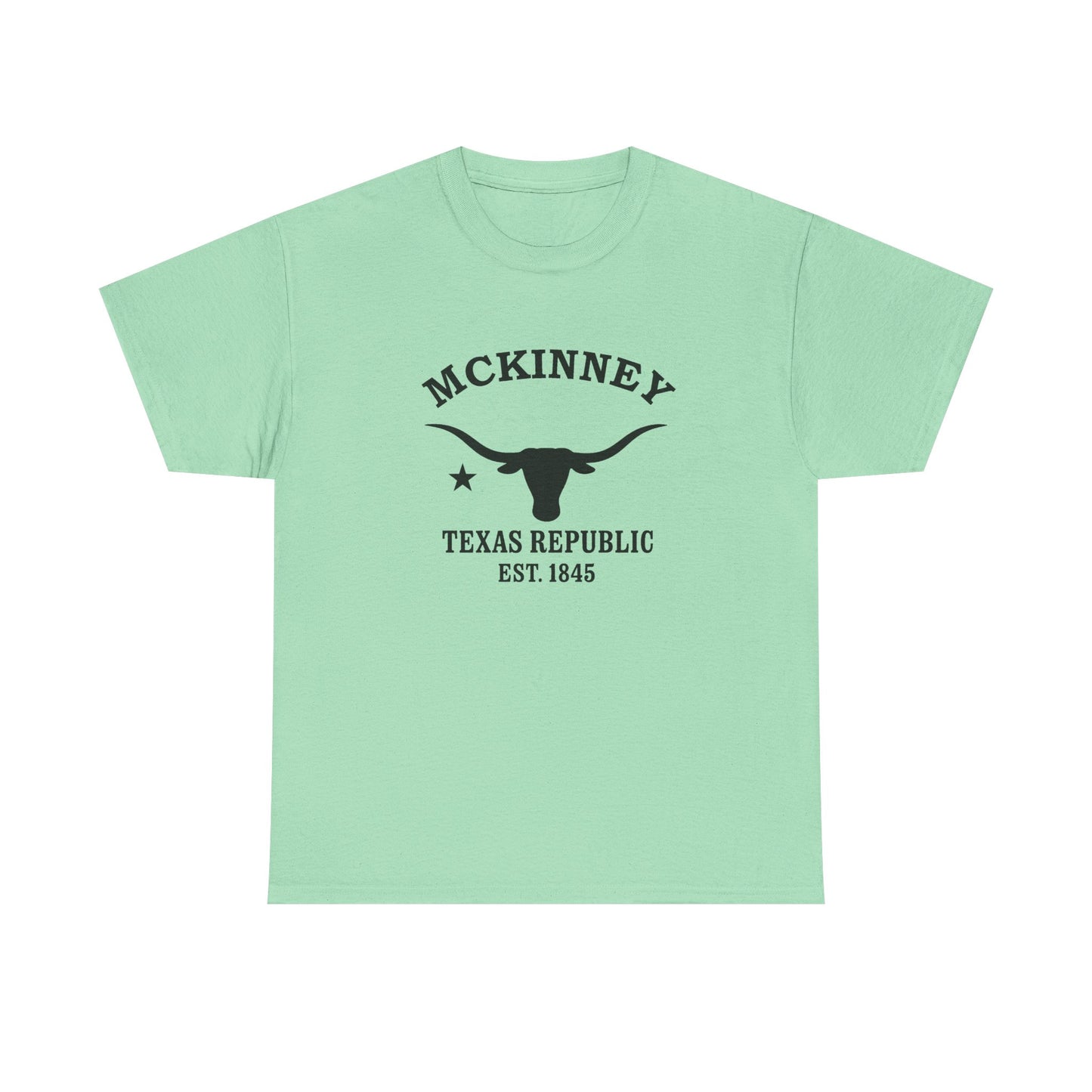 McKinney Texas Vintage Retro Unisex Heavy Cotton Tee - Black Logo
