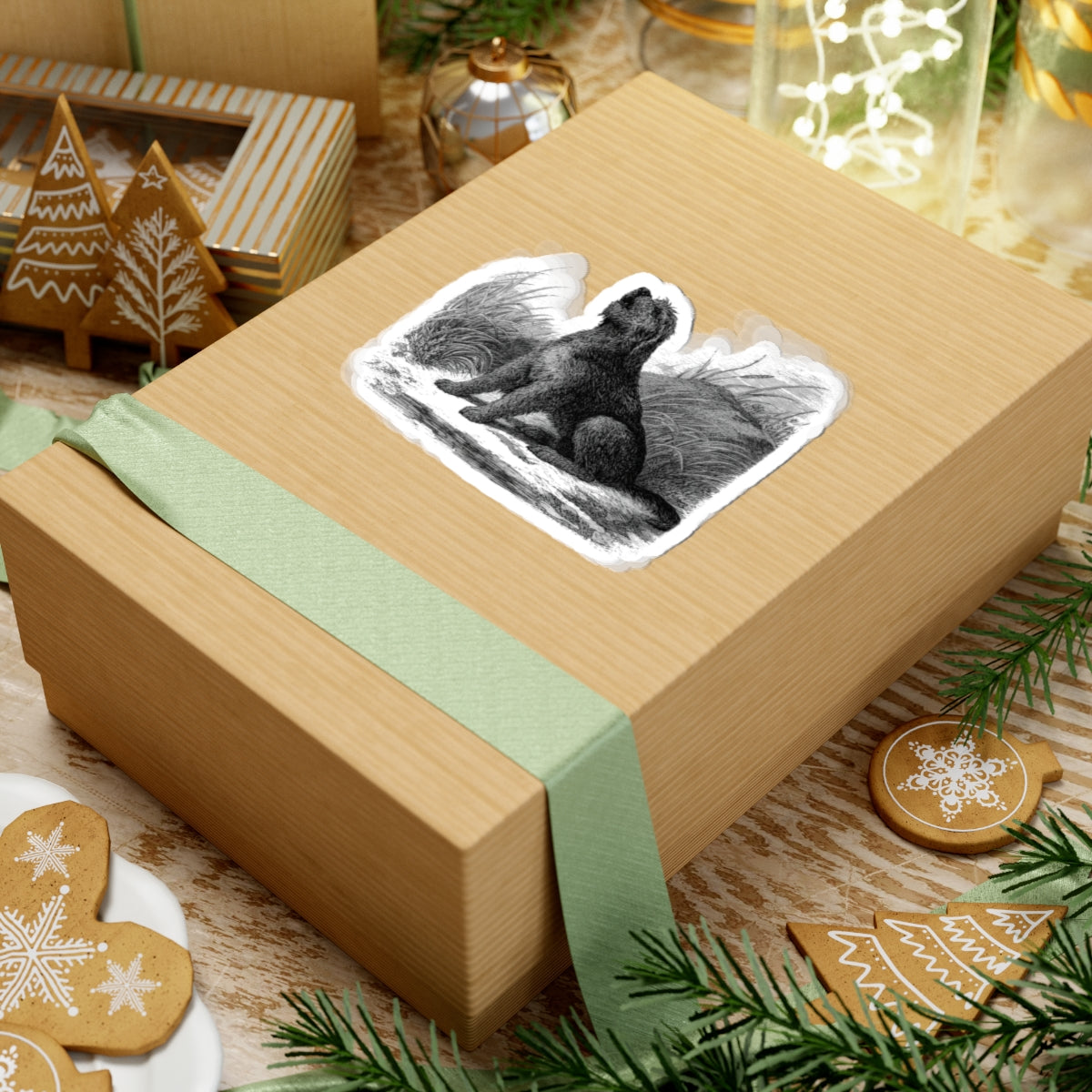 Otterhound Vintage Retro Kiss-Cut Vinyl Sticker - Howling For Fun