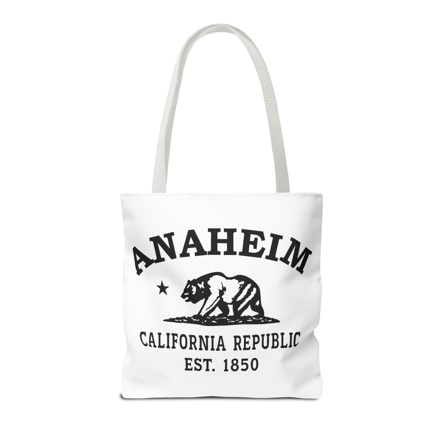 Anaheim California Vintage Retro Light Canvas Tote - Black Logo