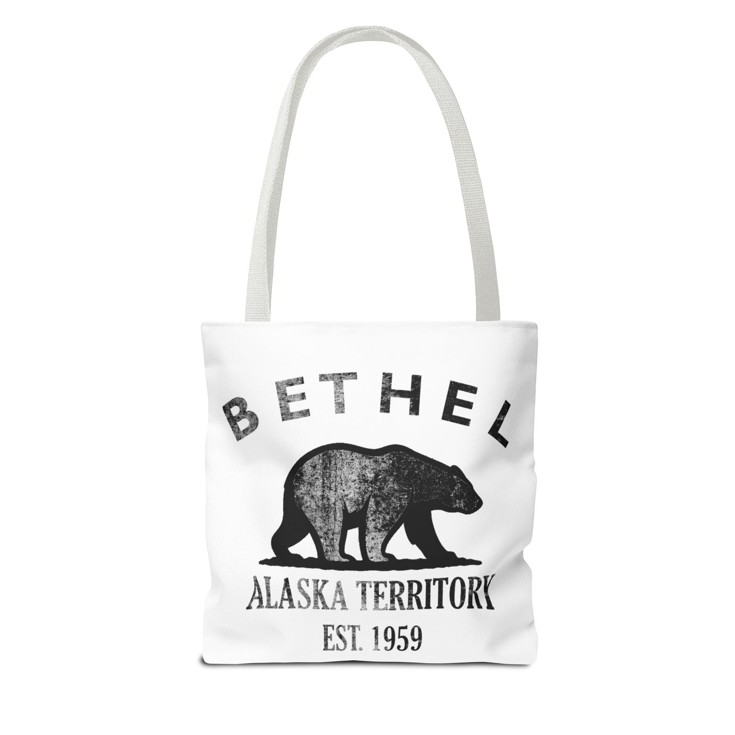 Bethel Alaska Vintage Retro Light Canvas Tote - Black Logo