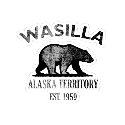 Wasilla Alaska Vintage Retro Vinyl Sticker - Black Logo