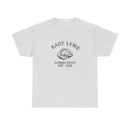 East Lyme Connecticut Vintage Retro Unisex Heavy Cotton Tee - Black Logo
