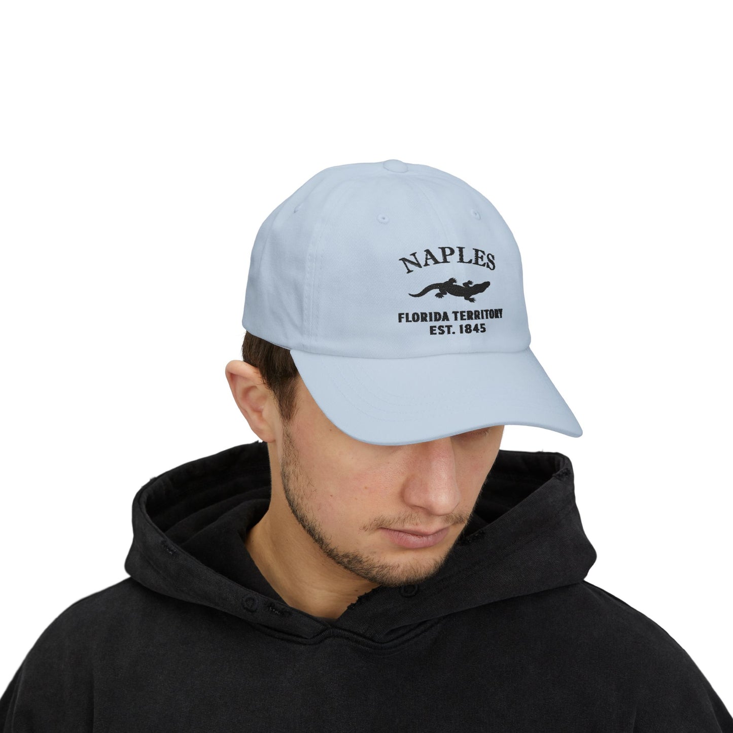 Naples Florida Classic Embroidered Vintage Retro Cotton Cap - Black Logo