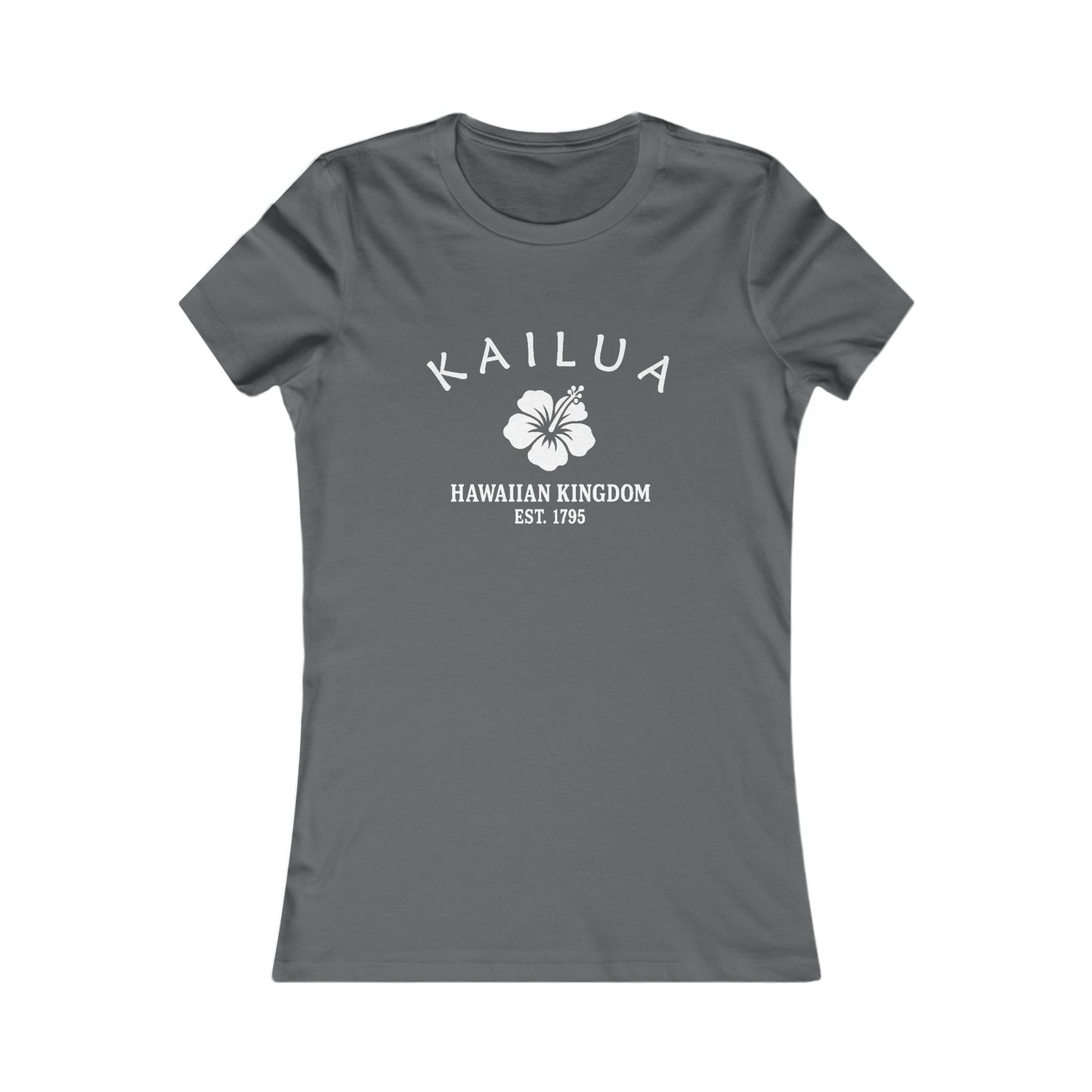 Kailua Hawaii Vintage Retro Womens Fitted Ringspun Cotton Tee - White Logo