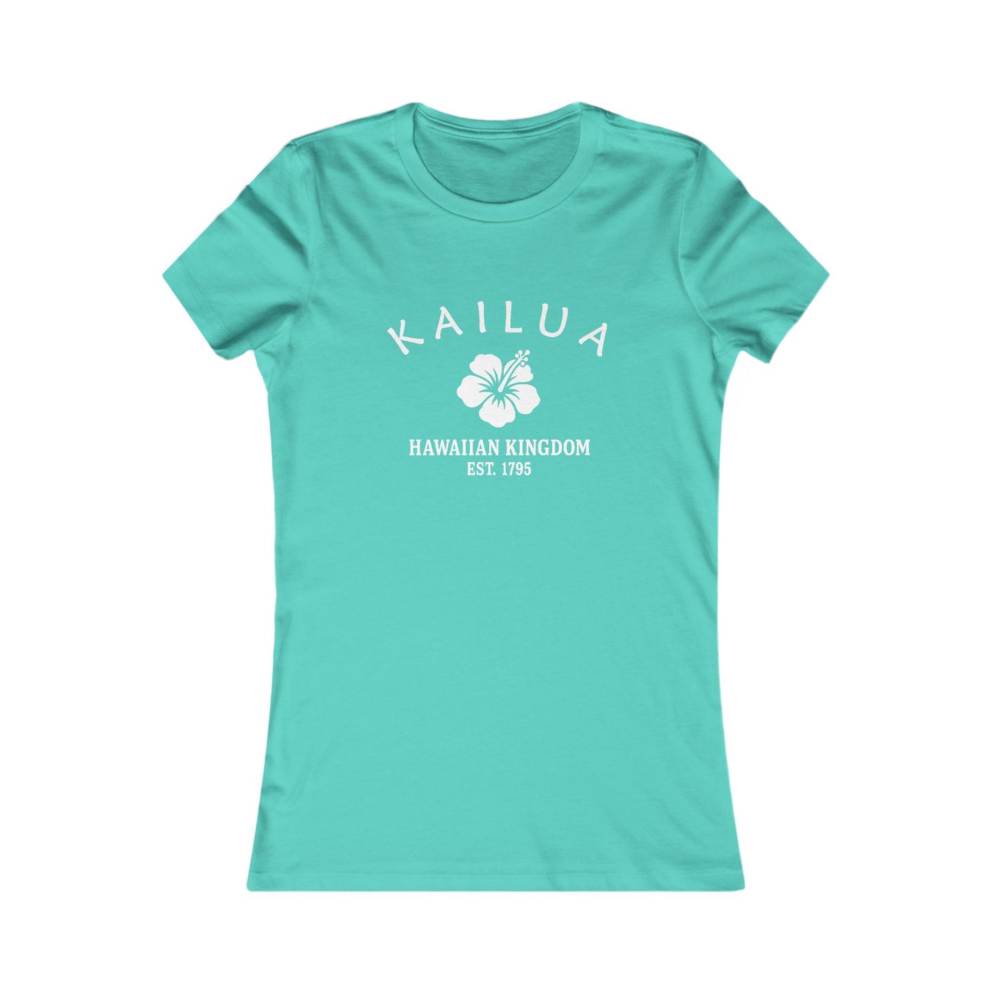Kailua Hawaii Vintage Retro Womens Fitted Ringspun Cotton Tee - White Logo