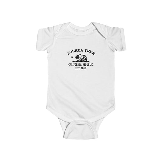 Joshua Tree California Vintage Retro Cotton Jersey Baby Bodysuit - Black Logo