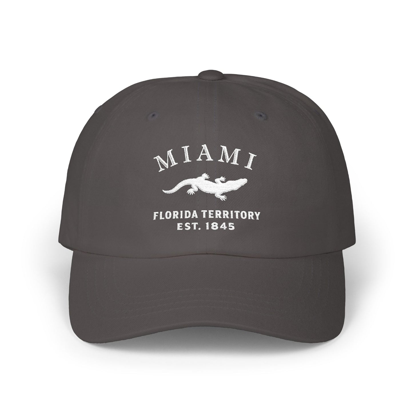 Miami Florida Classic Embroidered Vintage Retro Cotton Cap - White Logo