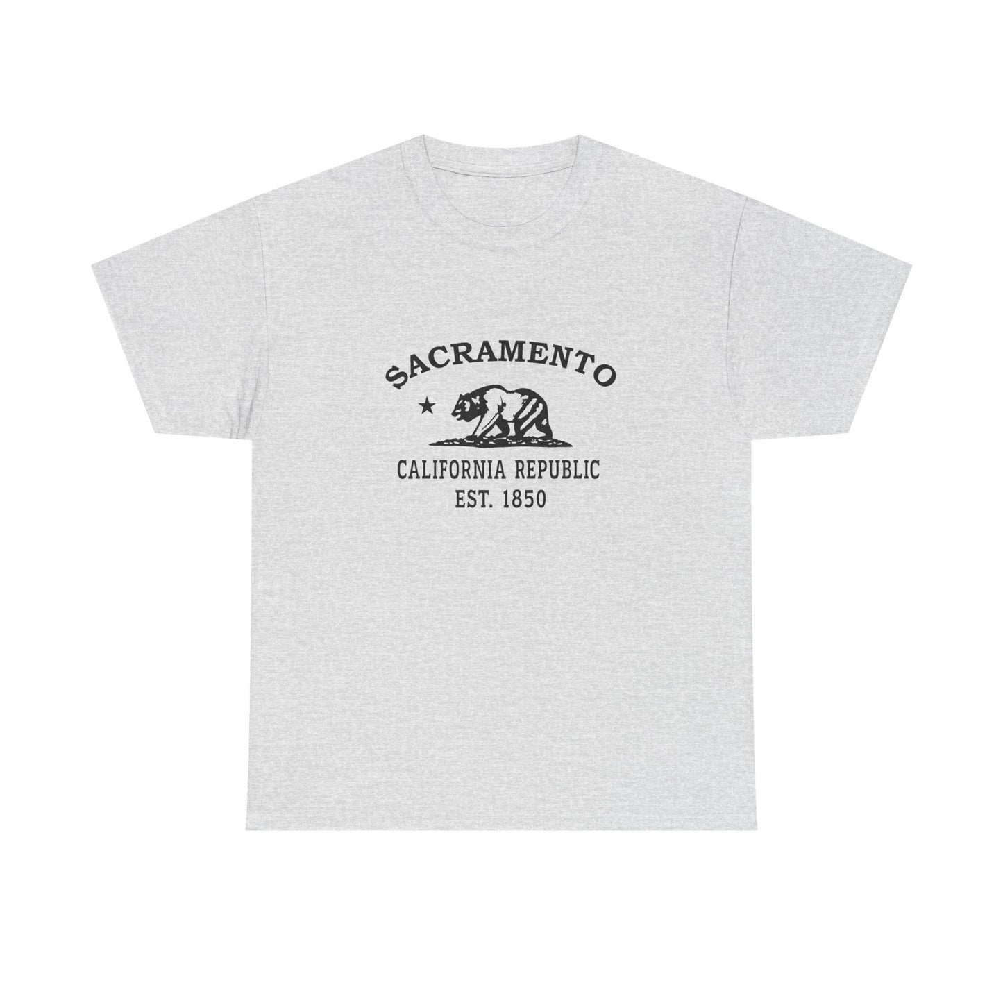 Sacramento California Vintage Retro Unisex Heavy Cotton Tee - Black Logo