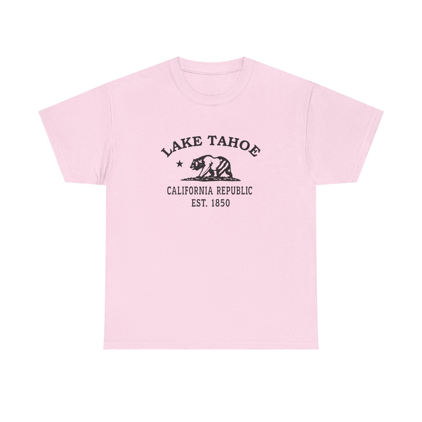 Lake Tahoe California Vintage Retro Unisex Heavy Cotton Tee - Black Logo