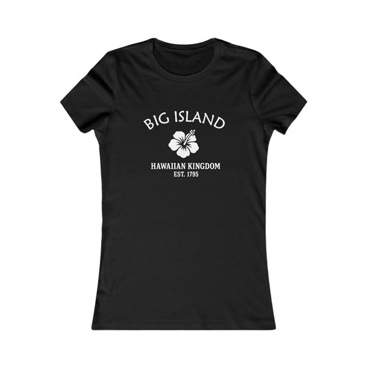 Big Island Hawaii Vintage Retro Womens Fitted Ringspun Cotton Tee - White Logo