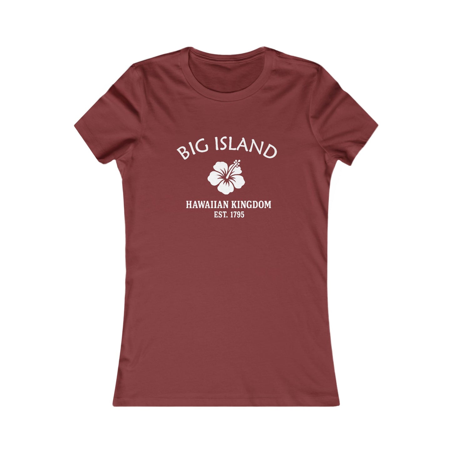 Big Island Hawaii Vintage Retro Womens Fitted Ringspun Cotton Tee - White Logo