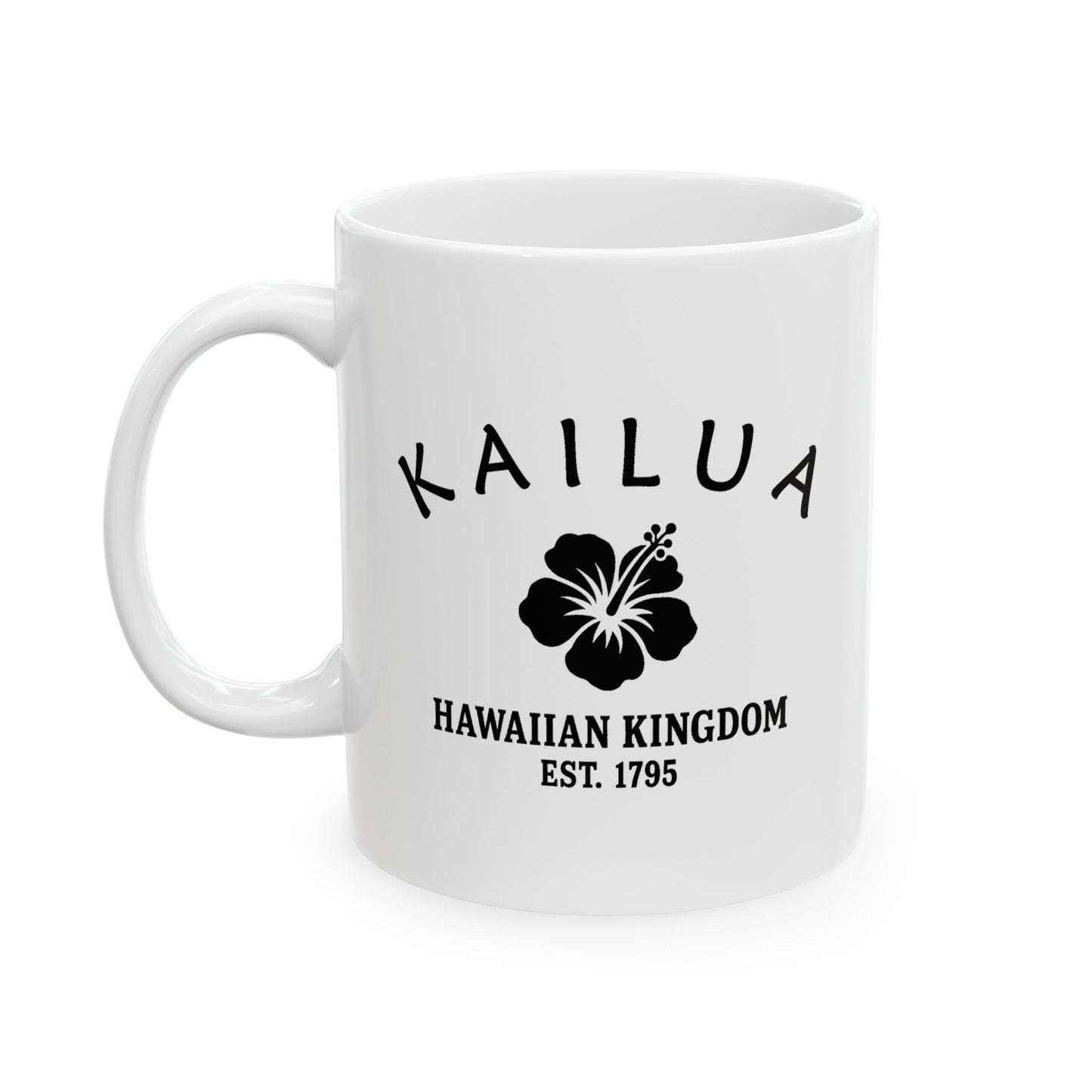 Kailua Hawaii Vintage Retro Ceramic Mug - Black Logo