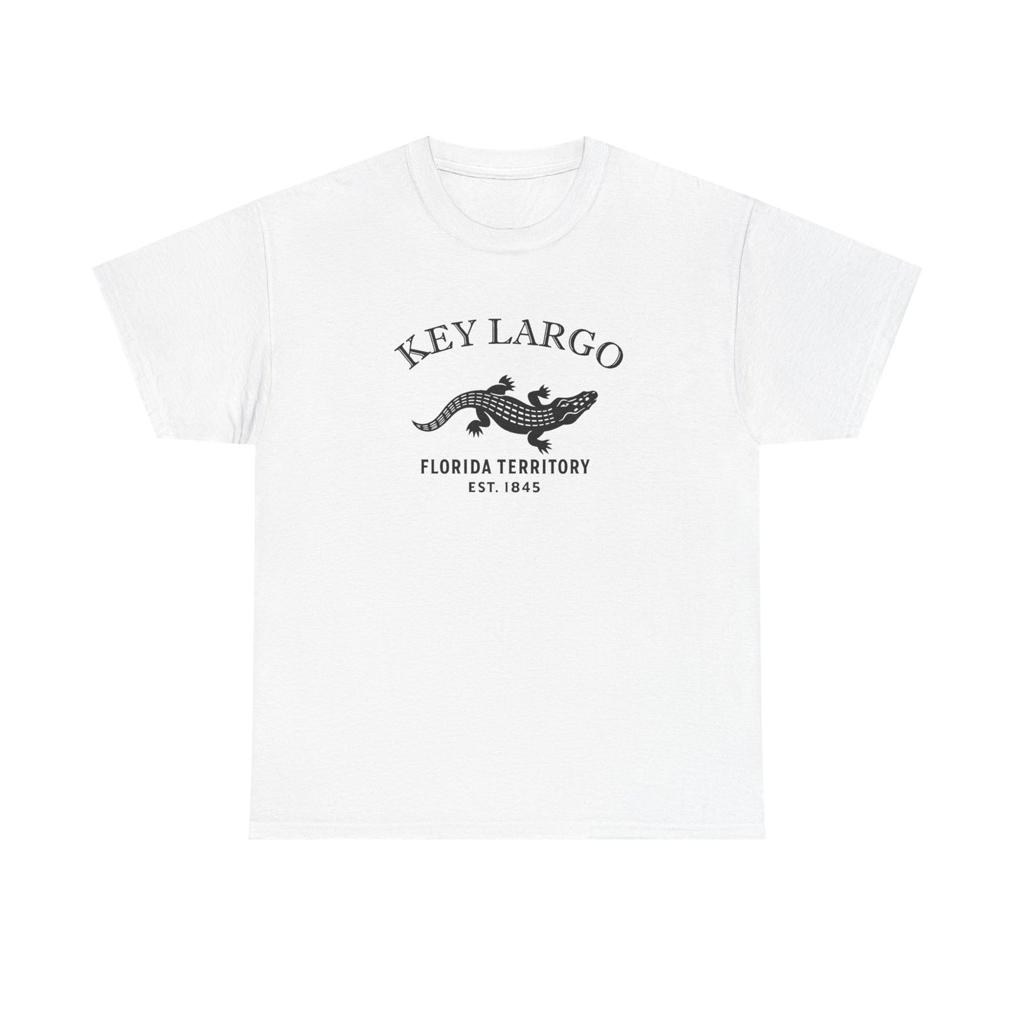 Key Largo Florida Vintage Retro Unisex Heavy Cotton Tee - Black Logo