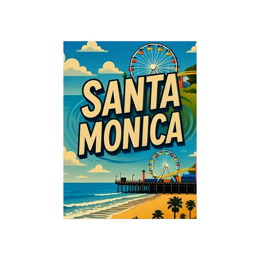Santa Monica California Vintage Retro Giclée Print Art Series Poster