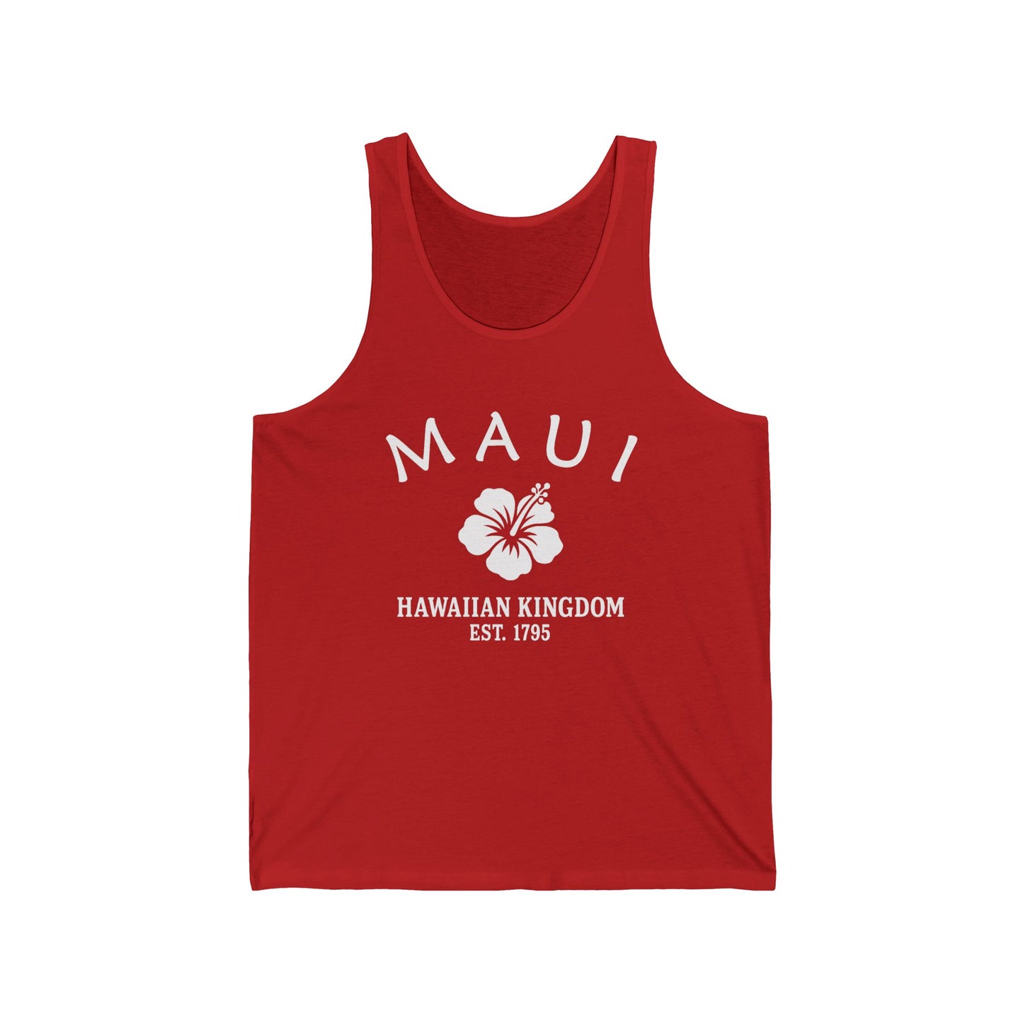 Maui Hawaii Unisex Cotton Jersey Tank Top - White Logo