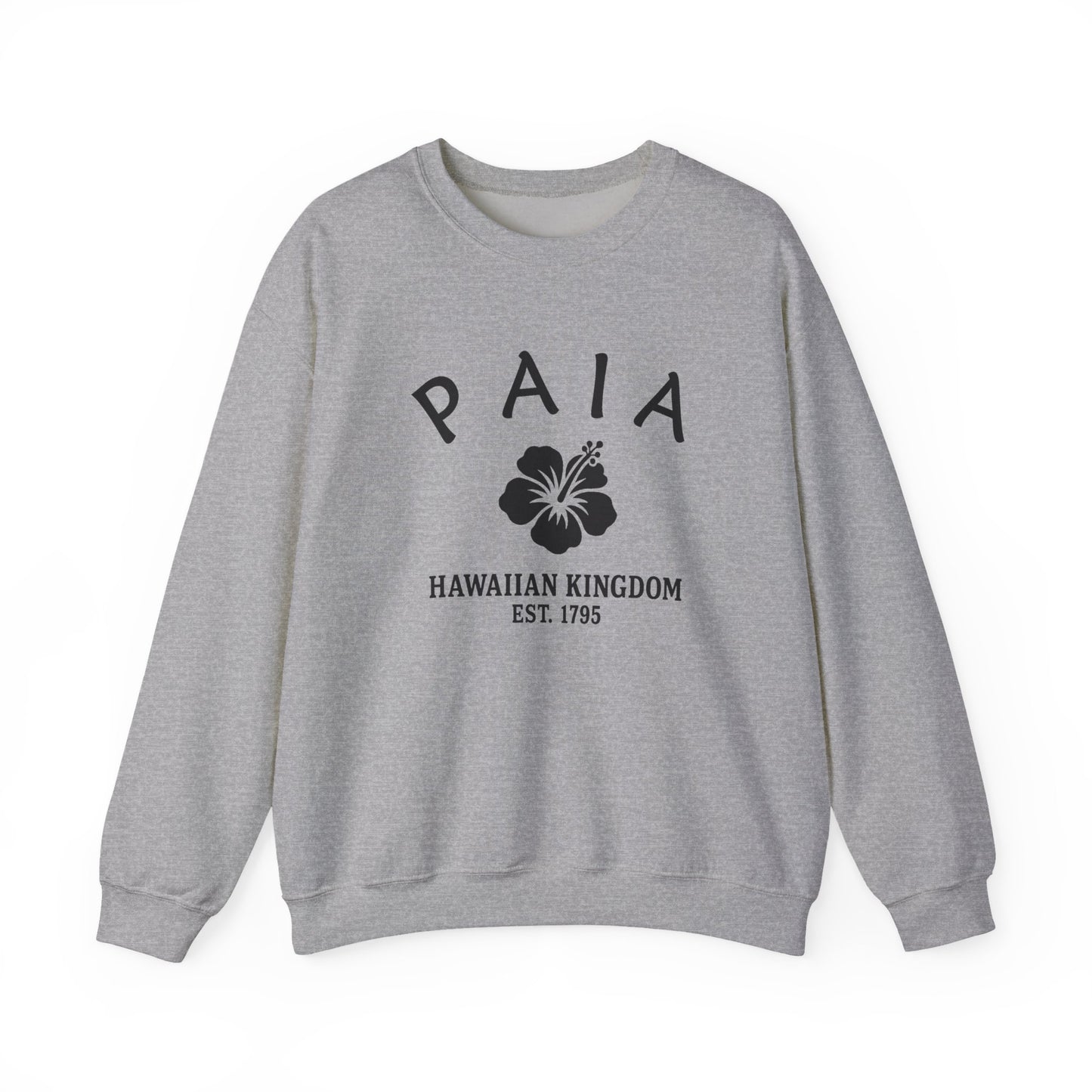 Paia Hawaii Vintage Retro Unisex Heavy Crewneck Sweatshirt - Black Logo