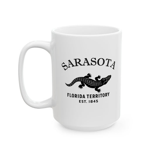 Sarasota Florida Vintage Retro Ceramic Mug - Black Logo