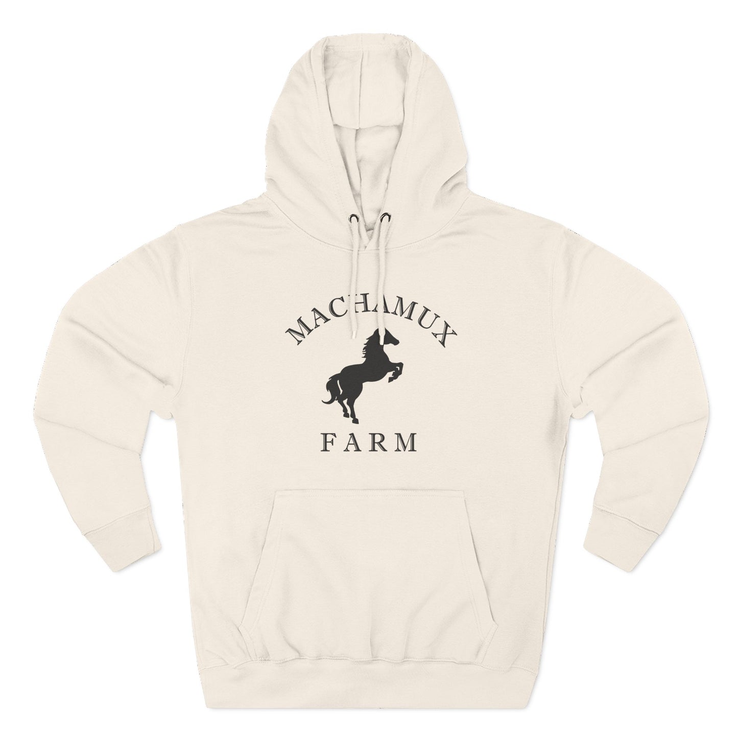 Machamux Farm Vintage Retro Unisex Heavy Cotton Hoodie - Black Logo