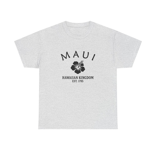 Maui Hawaii Vintage Retro Unisex Heavy Cotton Tee - Black Logo