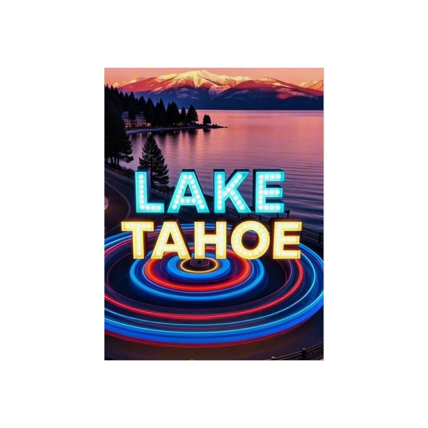 Lake Tahoe California Vintage Retro Giclée Print Art Series Poster