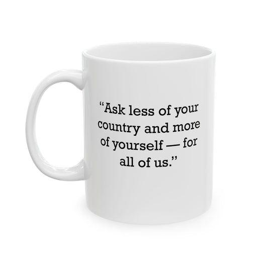 Quote 33 Ask Less Of Vintage Retro Ceramic Mug - Black Logo